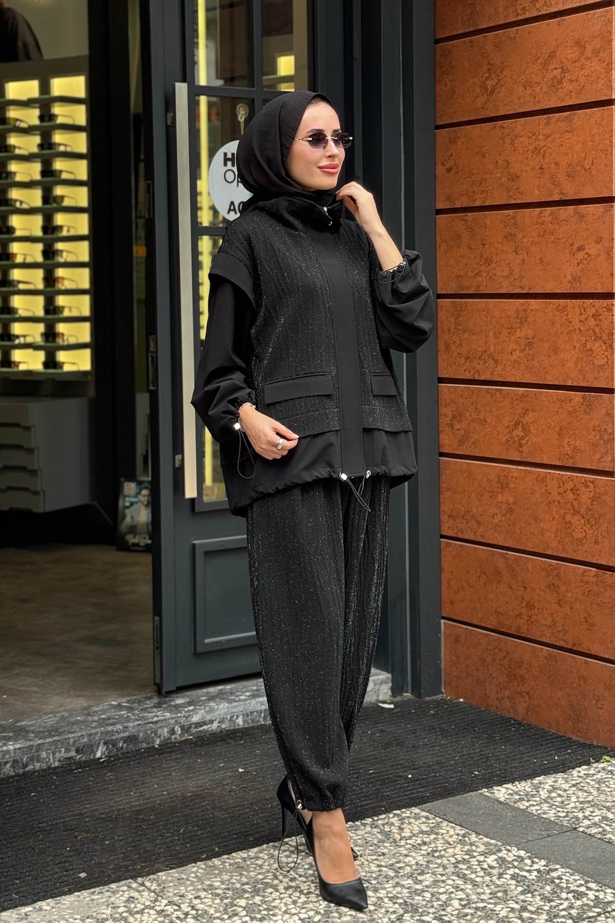 venöve Noa Pantolonlu Takım 27FWCEK0013T Siyah