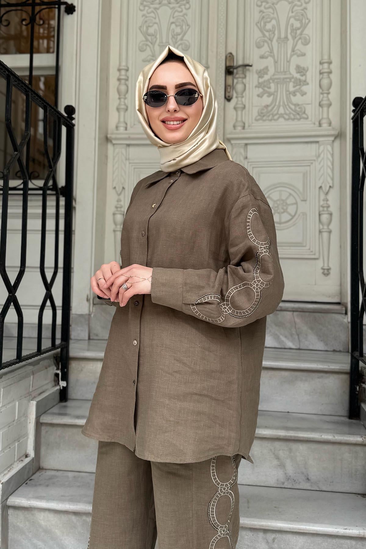 venöve Sonya Pantolonlu Takım 25SSGOM0024 Haki