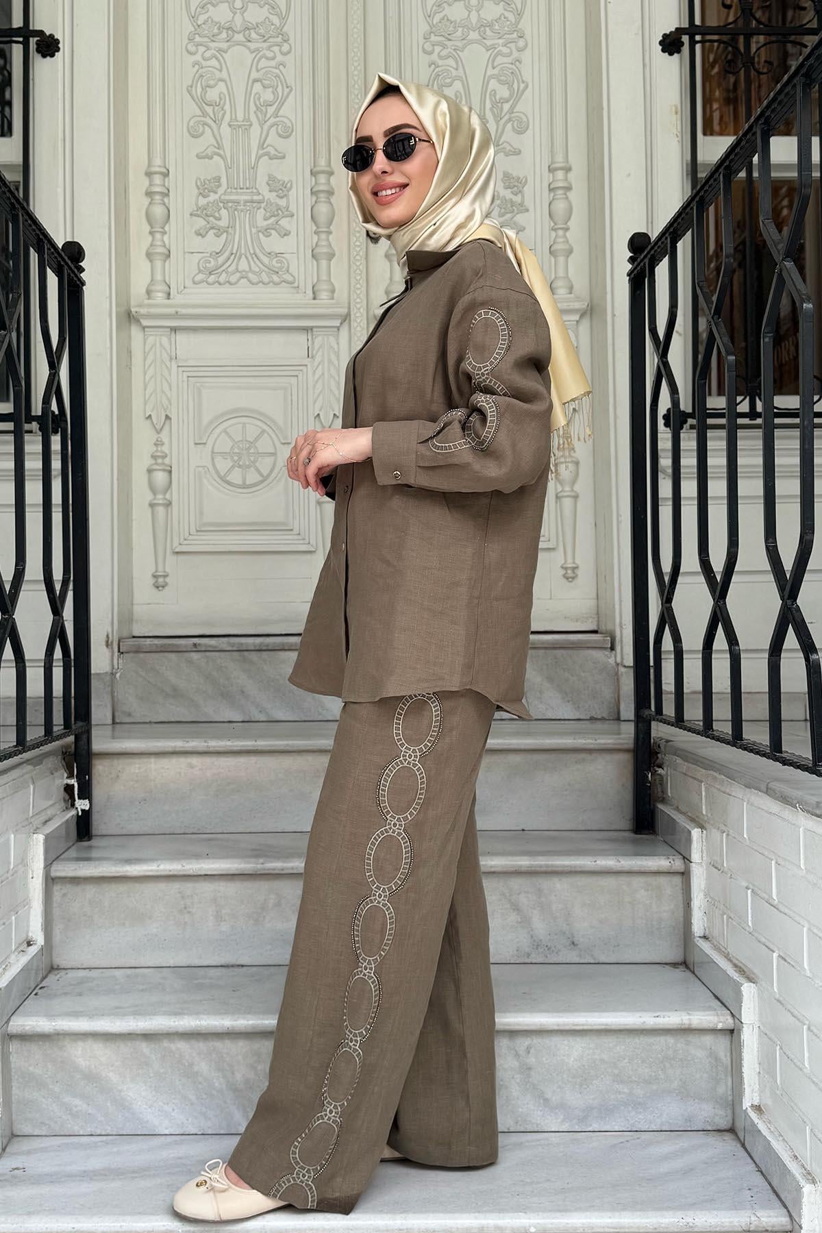 venöve Sonya Pantolonlu Takım 25SSGOM0024 Haki
