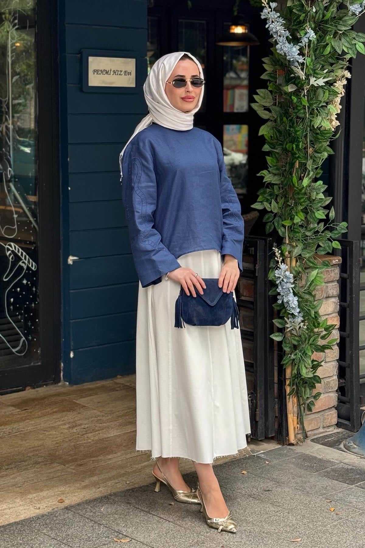 venöve Tunik 26SSTUN0017 Lacivert