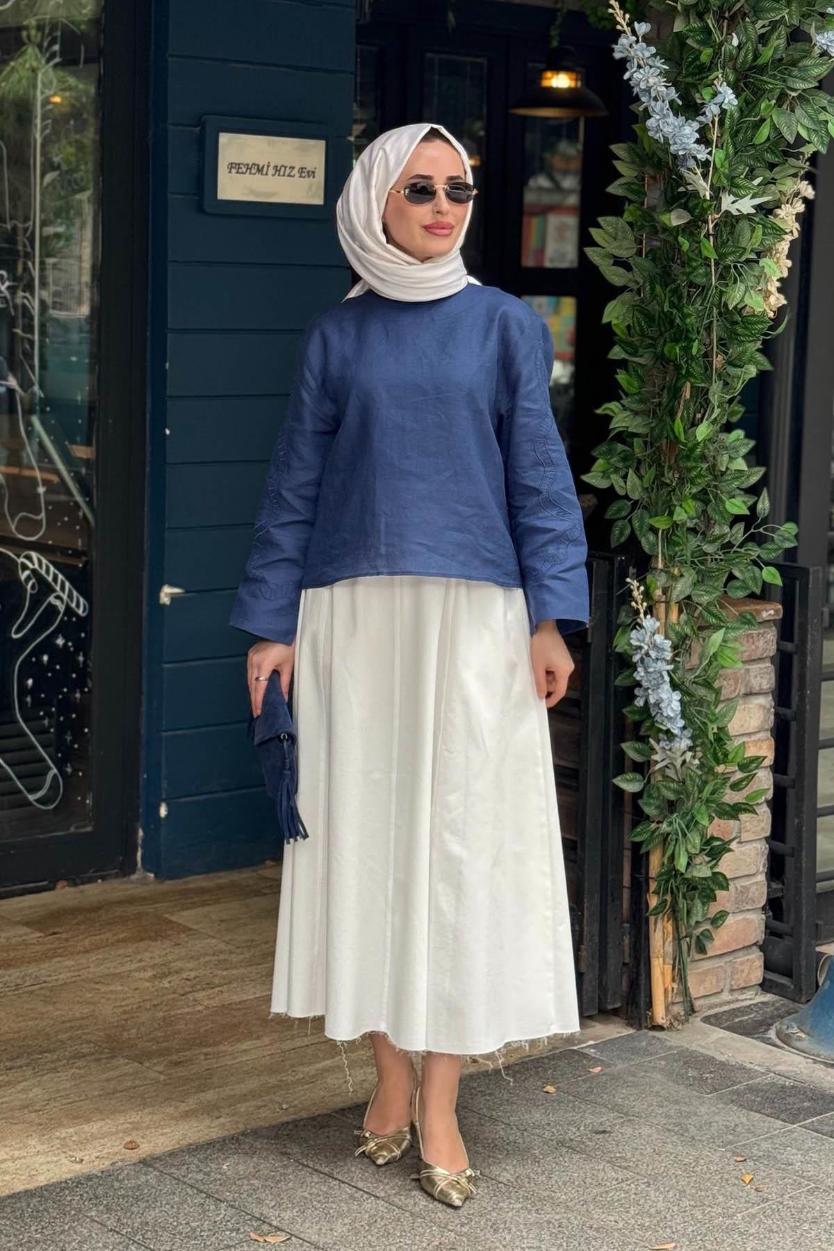 venöve Tunik 26SSTUN0017 Lacivert