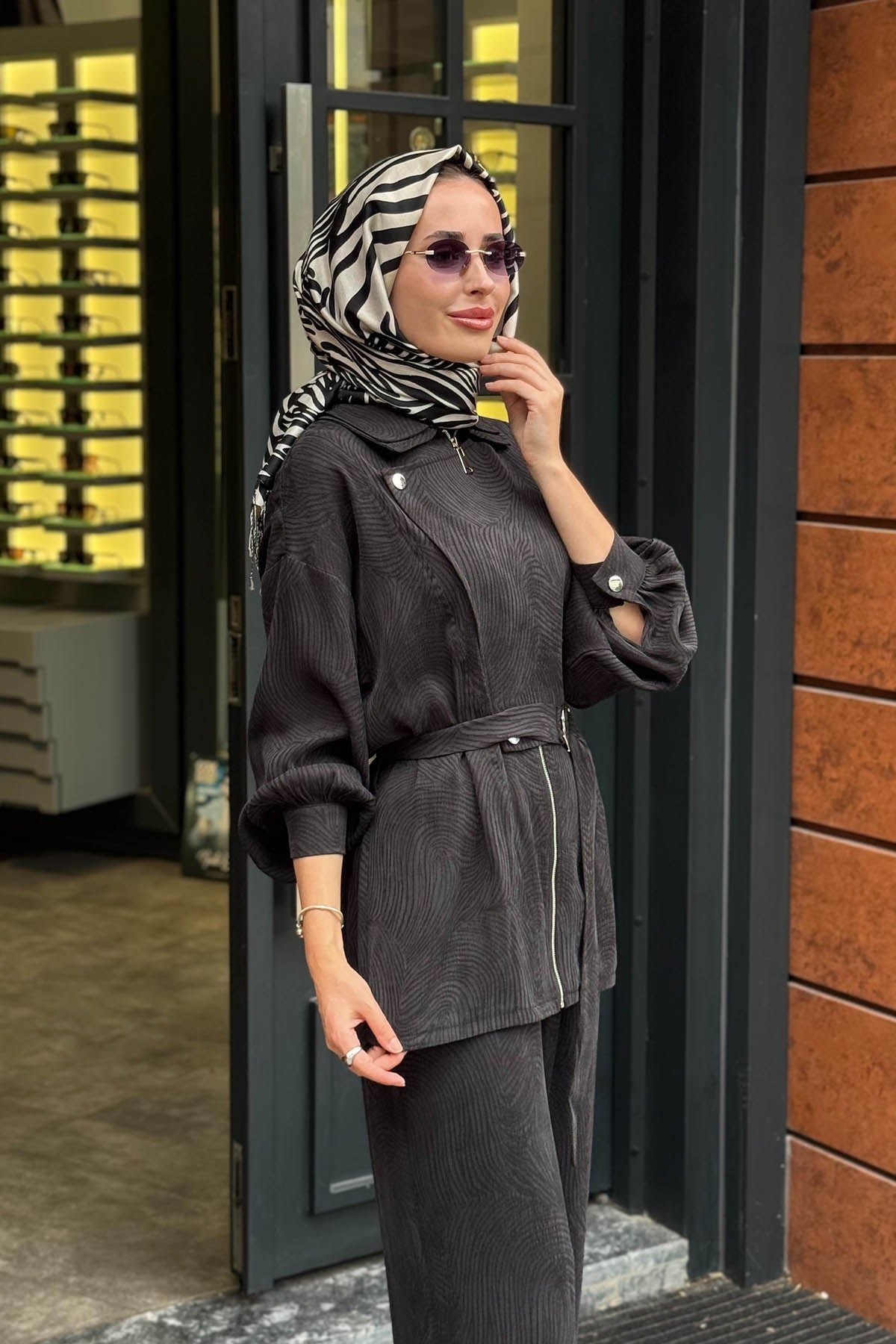 WENNORA Qupra Jakar Pantolonlu Takım 2105 Siyah