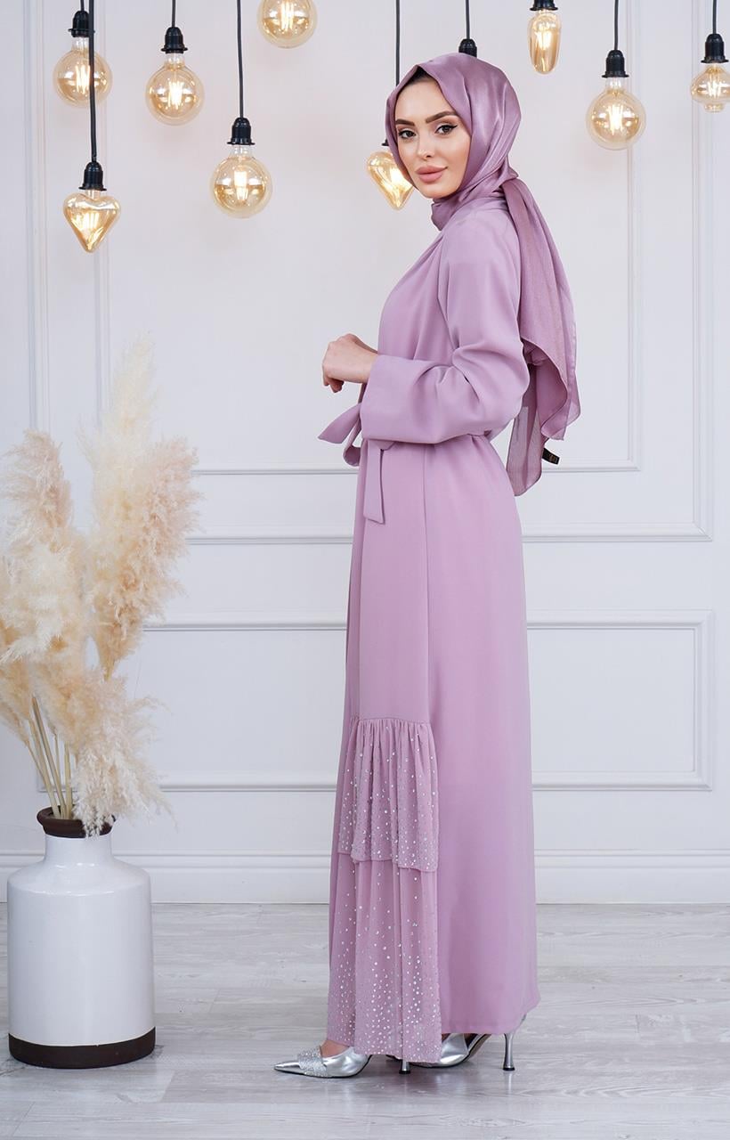 WHITE CORNER Abaya 1847 Pudra
