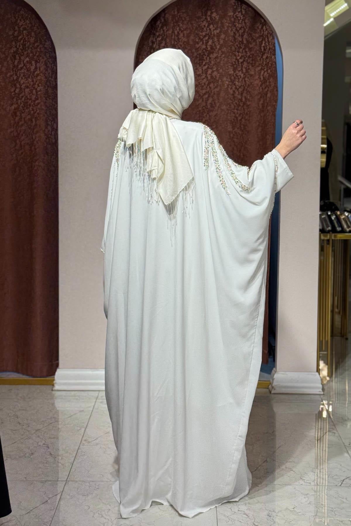 WHİTE CORNER Abaya 2951 Ekru