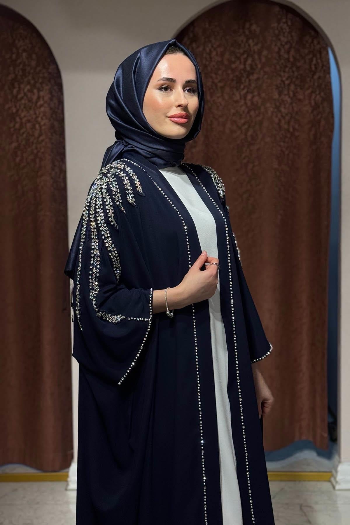 WHİTE CORNER Abaya 2951 Lacivert