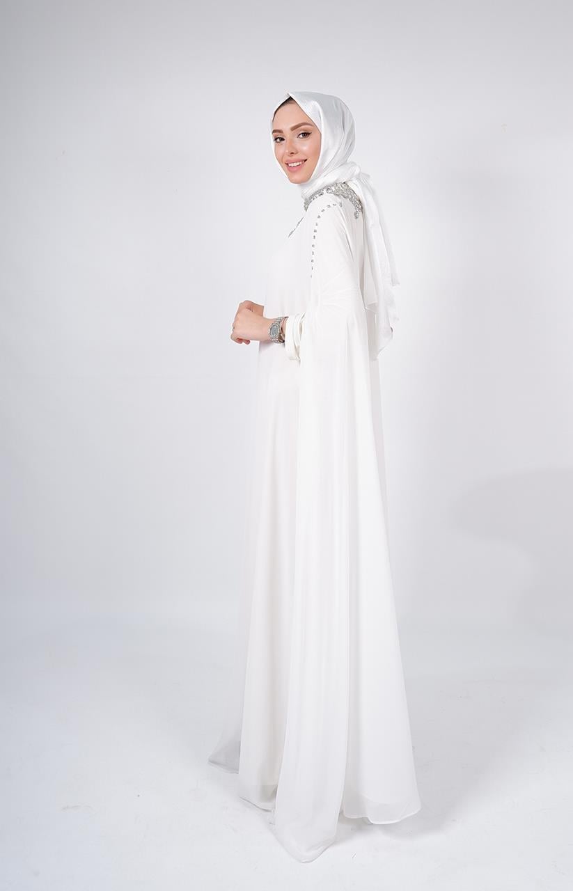 WHİTE CORNER Abaya 2957 Ekru