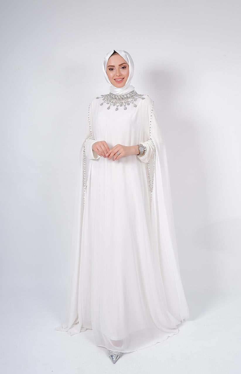 WHİTE CORNER Abaya 2957 Ekru