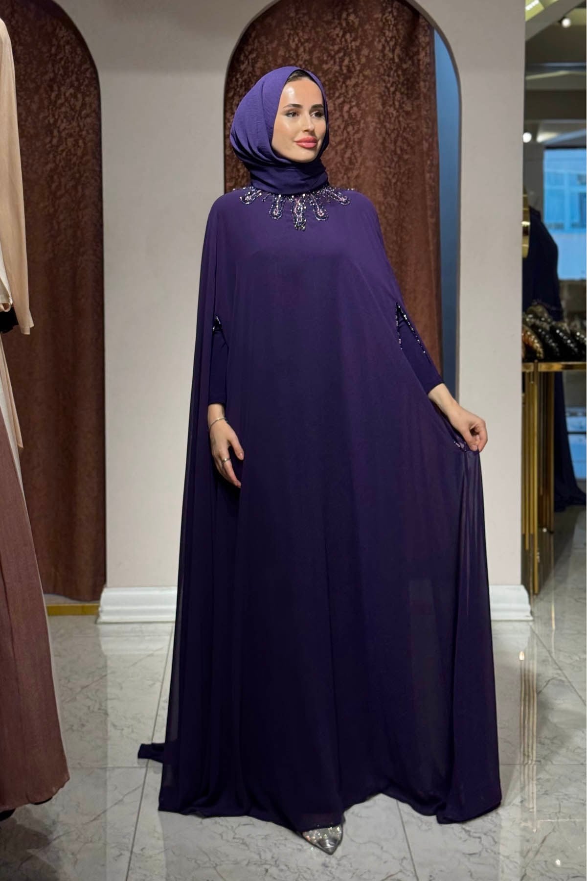 WHITE CORNER Abaya 3246 Mor