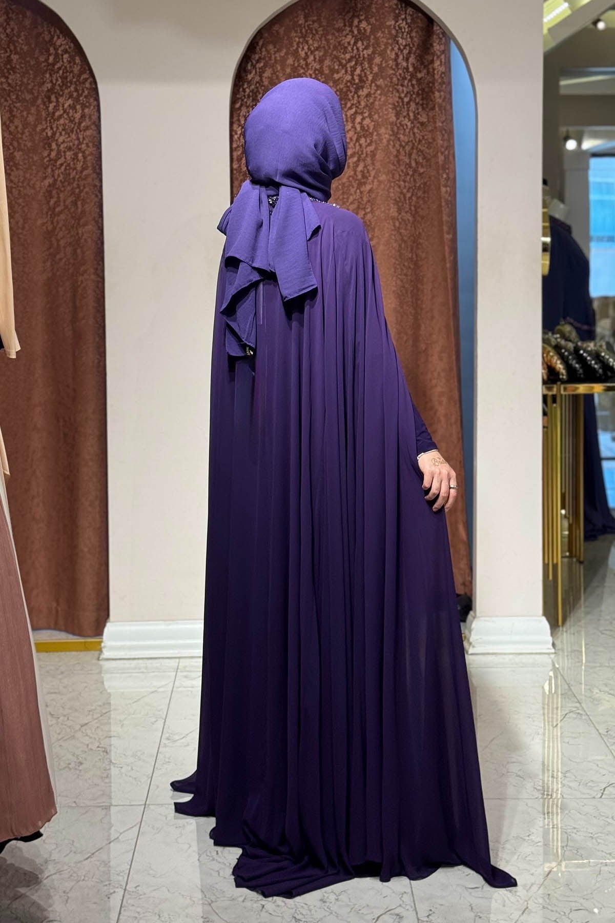 WHITE CORNER Abaya 3246 Mor