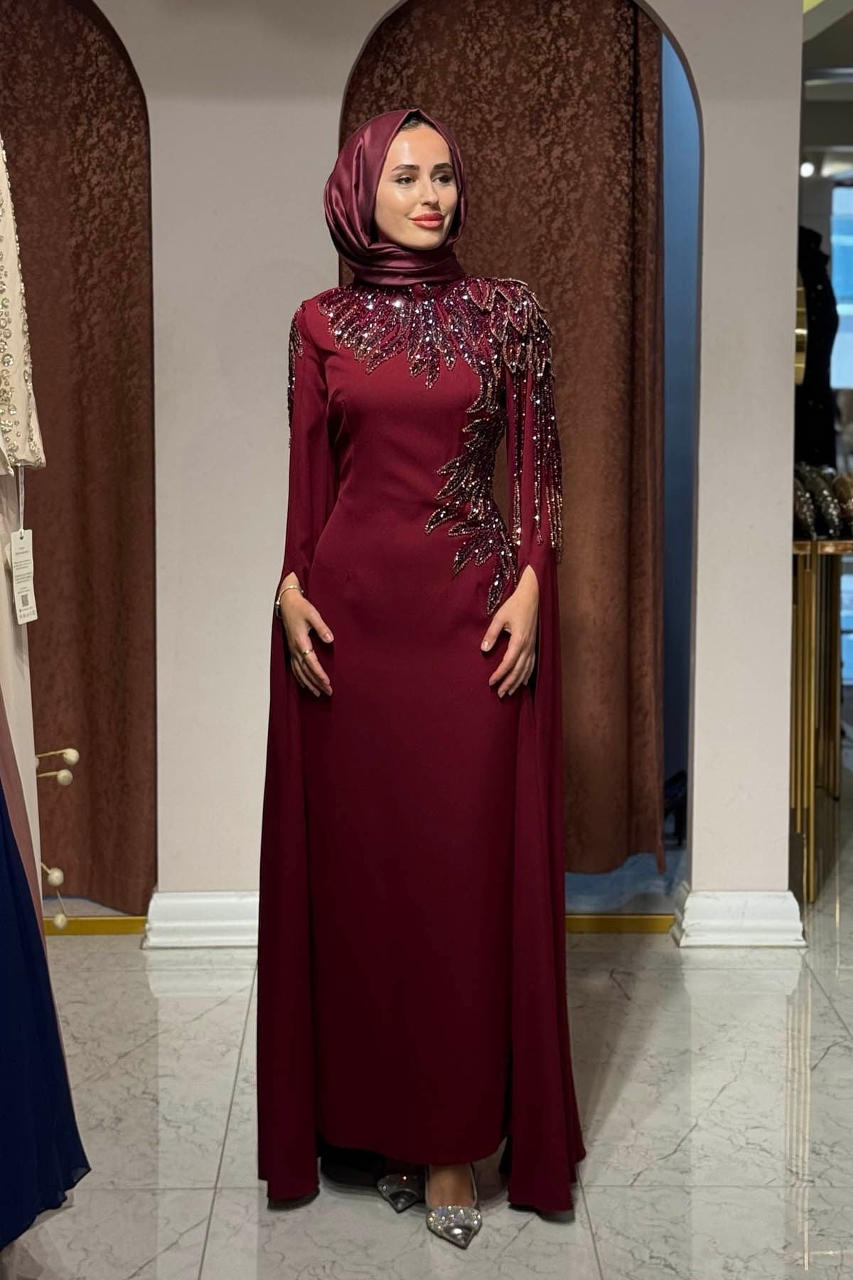WHİTE CORNER Abiye 2958 Bordo
