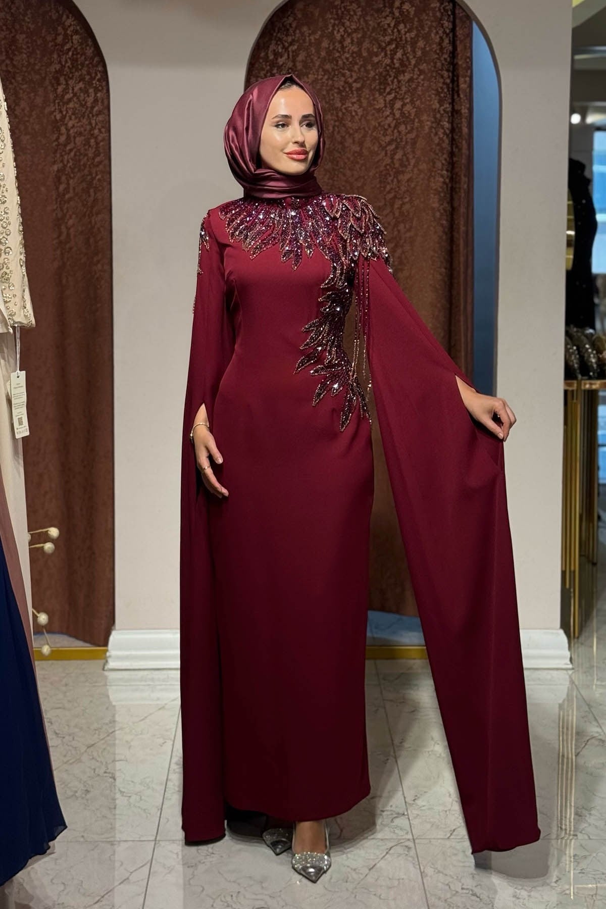 WHİTE CORNER Abiye 2958 Bordo