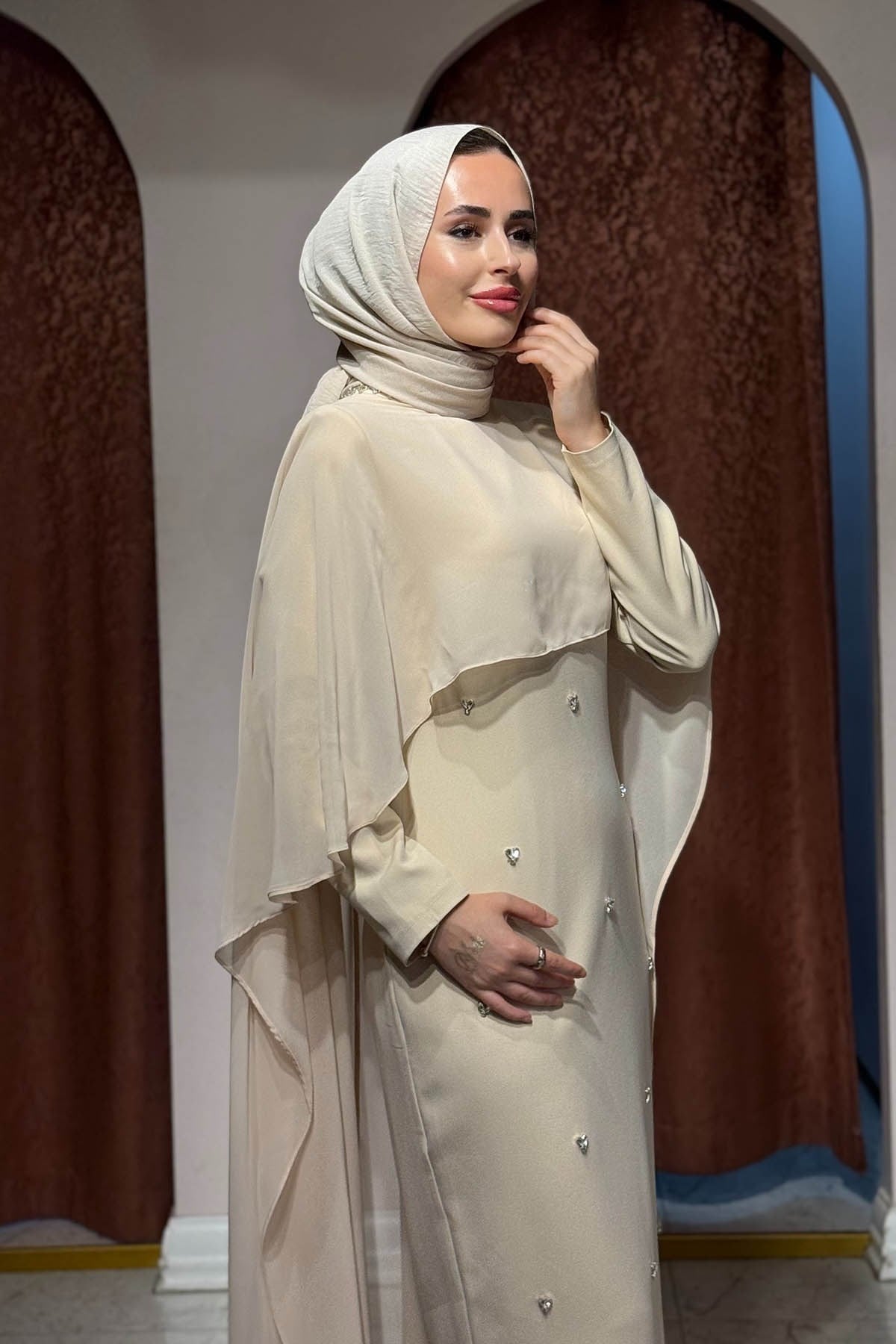 WHITE CORNER Abiye 3137 Bej