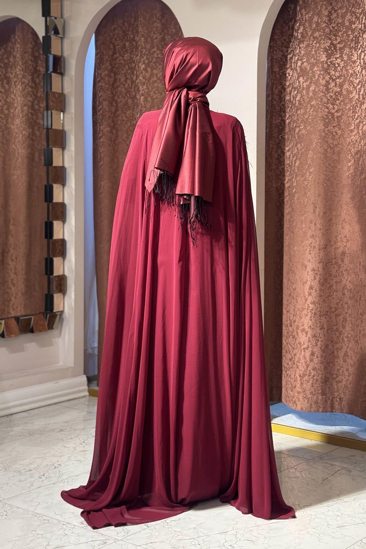 WHITE CORNER Abiye 3185 Bordo