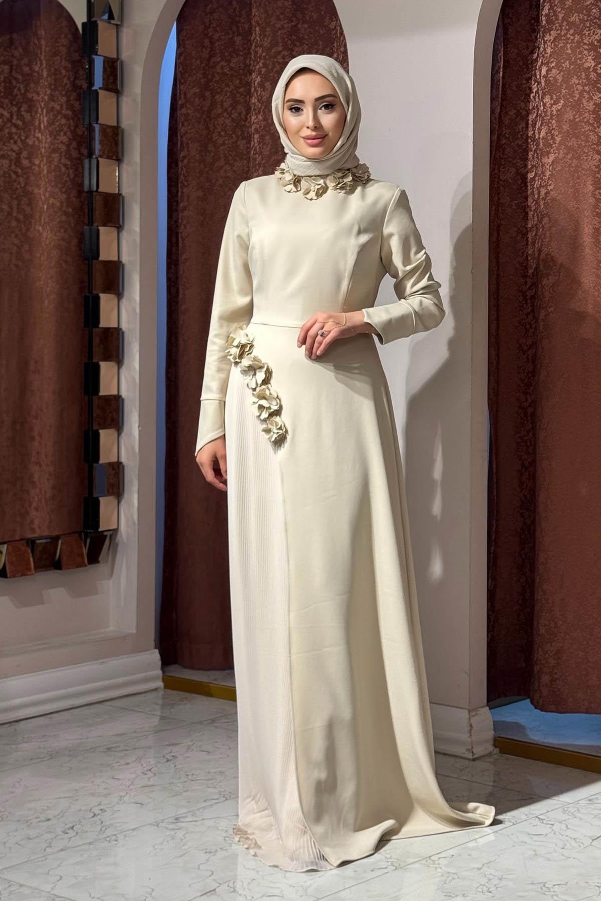 WHITE CORNER Abiye 3225 Bej
