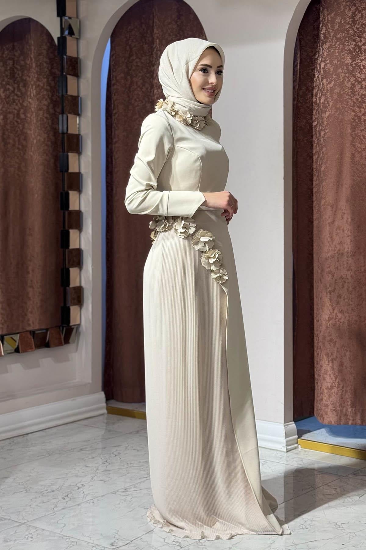 WHITE CORNER Abiye 3225 Bej