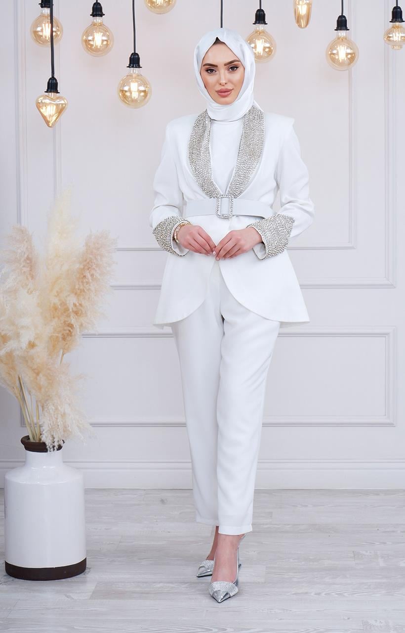 WHITE CORNER Takım 2159 Ekru