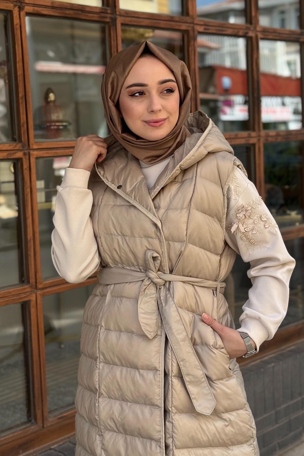 WOMANİA Yelek 18283 Bej