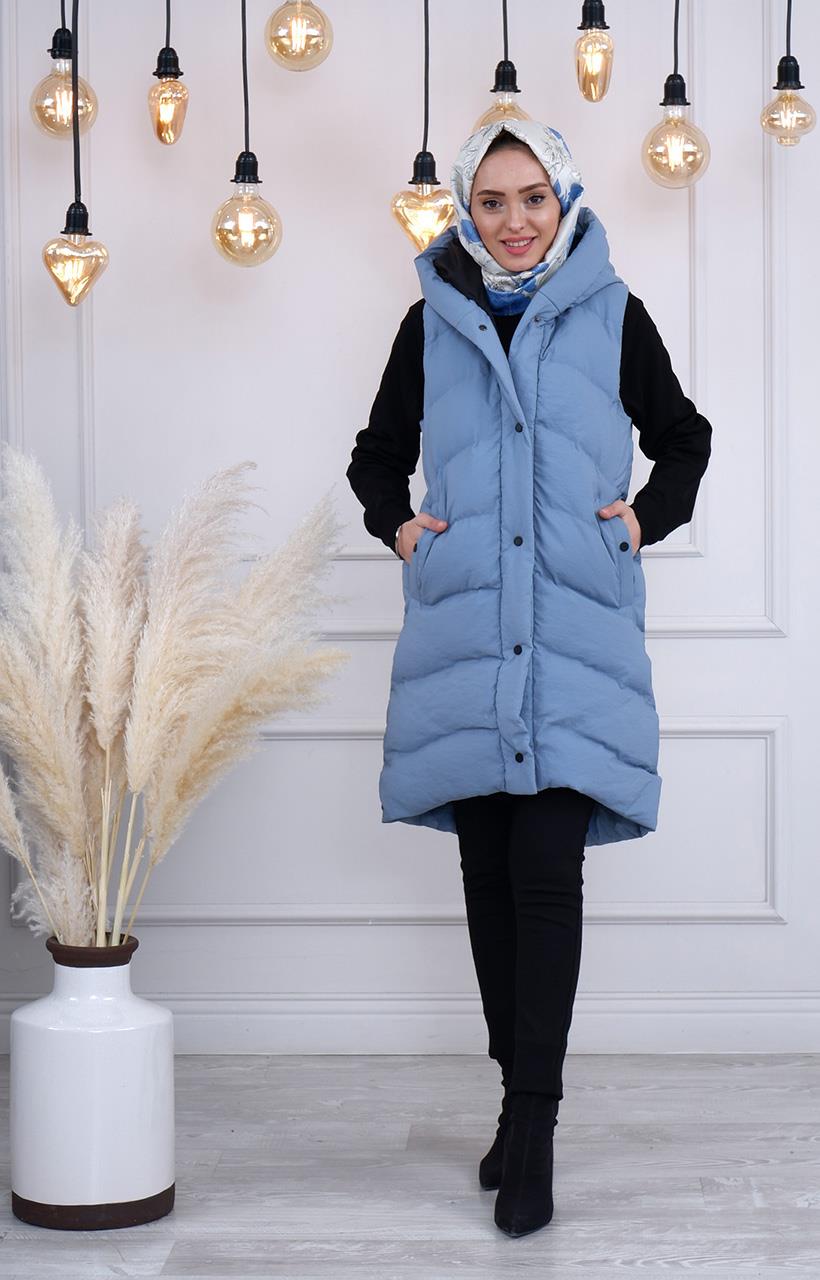 WOMANIA Yelek 18286 Mavi