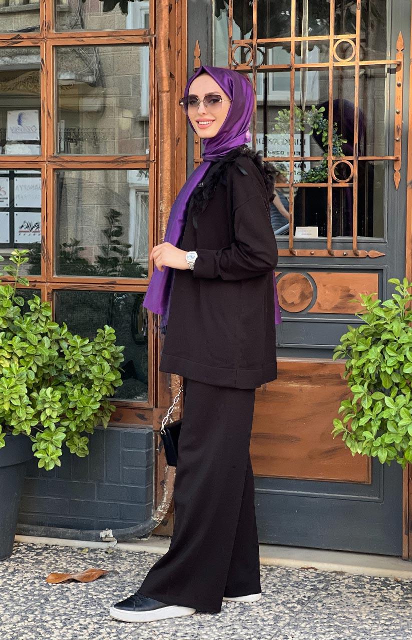 Yeşim Özcan Pantolonlu Takım 123K14018 Siyah
