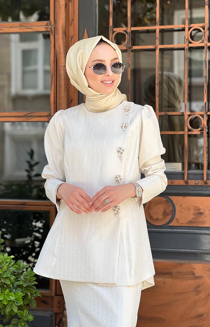 Yeşim Özcan Takım 124Y34009 Krem