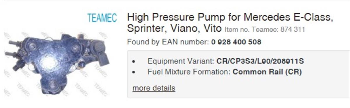 YAKIT POMPA VENTILI (OM646) CL203 03>08 C209 05>09 W211 02>08 SPRINTER 906 06>09