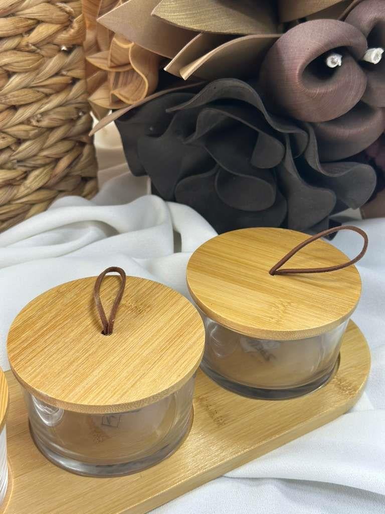 3'lü Bambu Cam Çok Amaçlı Düzenleyici