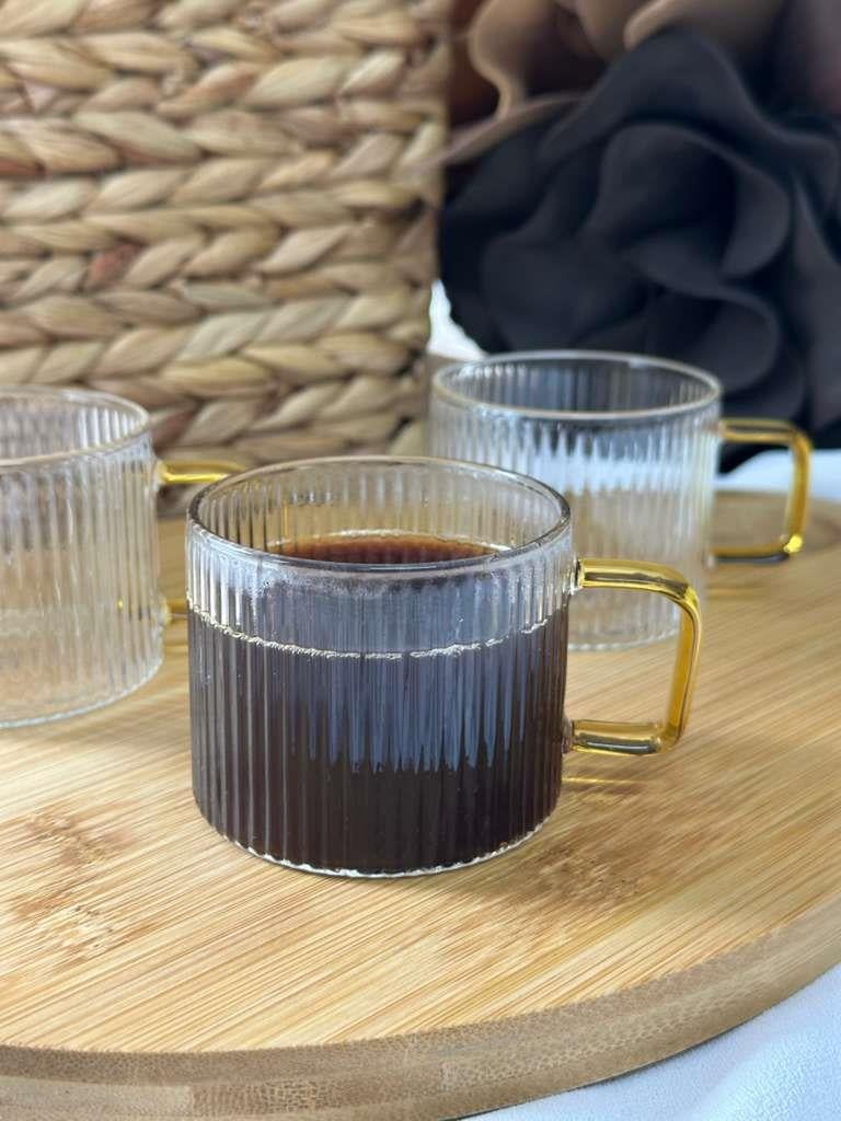 6'lı 150 ml Çay Kahve Espresso Cam Bardak Fincan