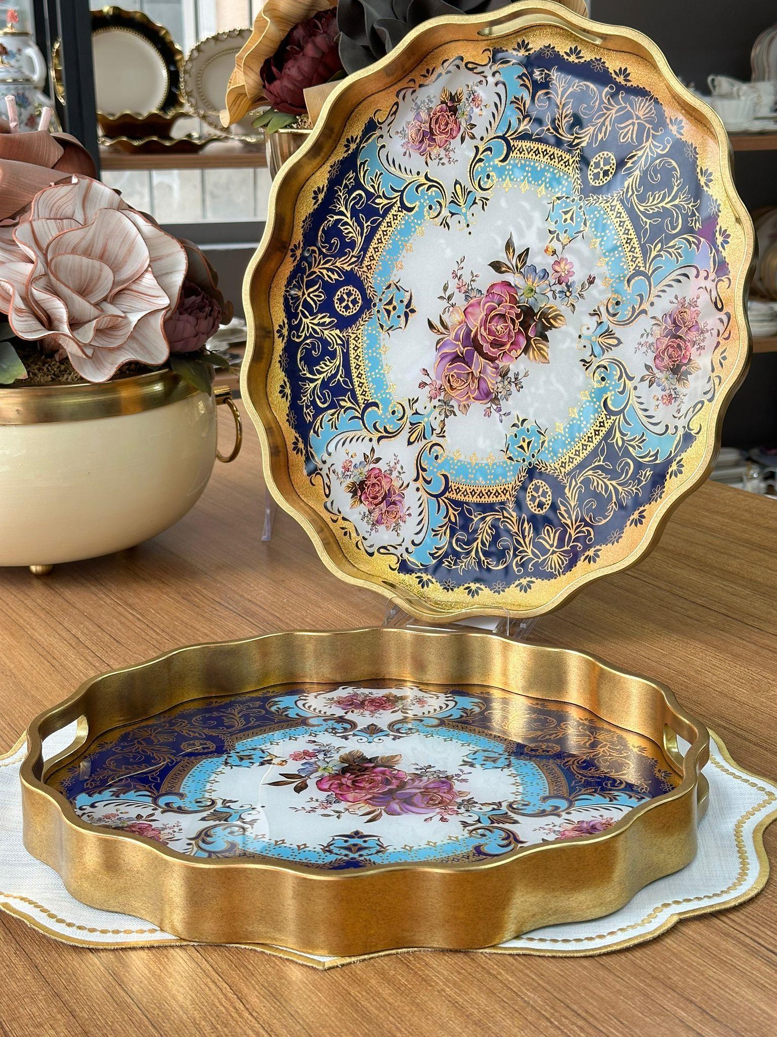 Afet-i Devran 2'li Oval Ahşap Tepsi