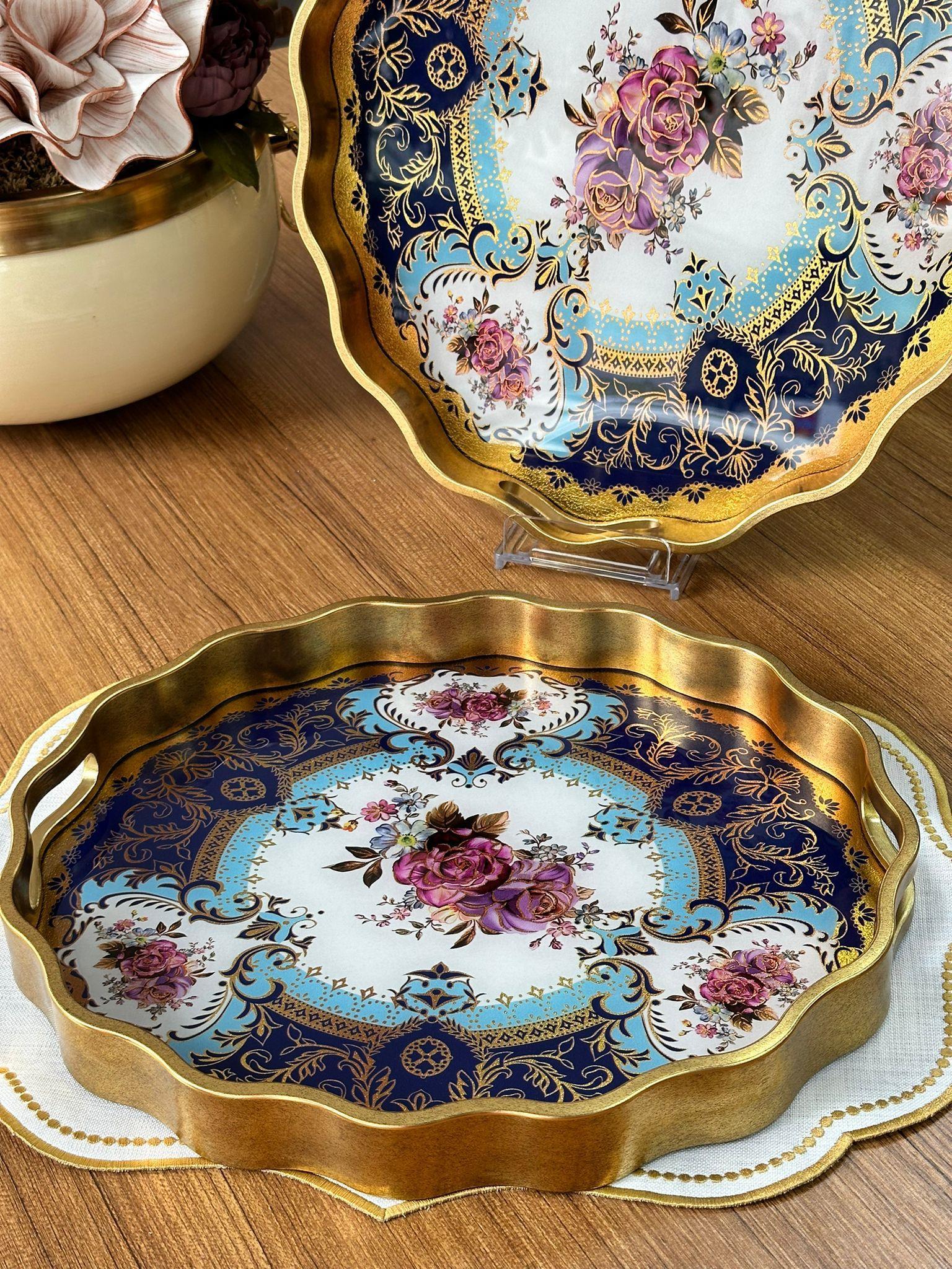 Afet-i Devran 2'li Oval Ahşap Tepsi