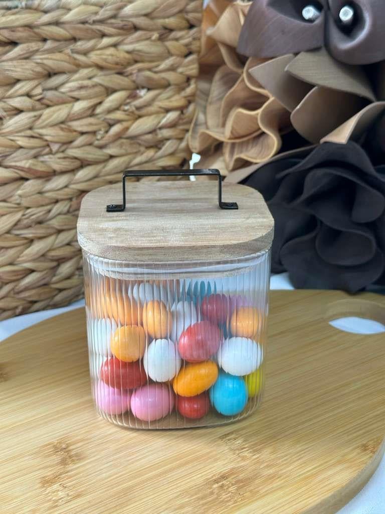 Akasya Kapaklı Cam Saklama Kavanozu 1000Ml