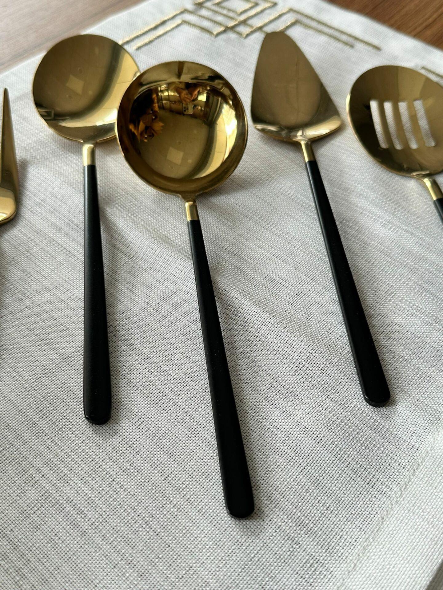 Allegra Black Gold 5 Parça Sosluk Kepçe Seti