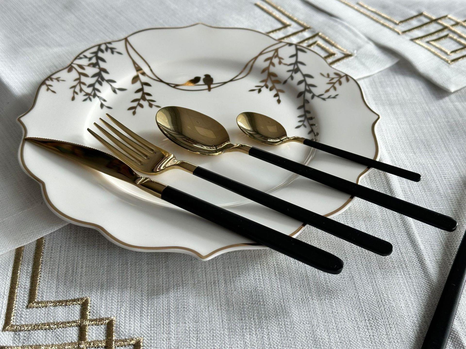 Allegra Black&Gold 42 Parça 6 Kişilik Çatal Kaşık Bıçak Seti