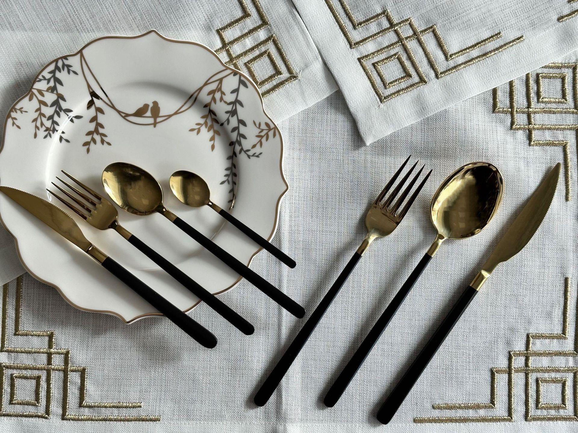 Allegra Black&Gold 42 Parça 6 Kişilik Çatal Kaşık Bıçak Seti