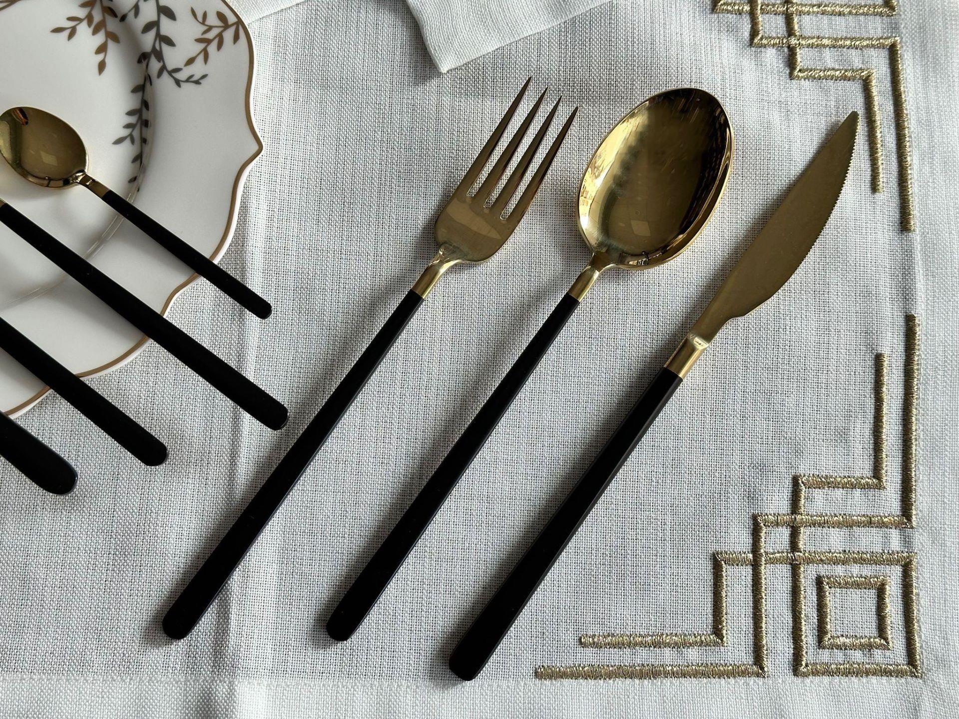 Allegra Black&Gold 42 Parça 6 Kişilik Çatal Kaşık Bıçak Seti