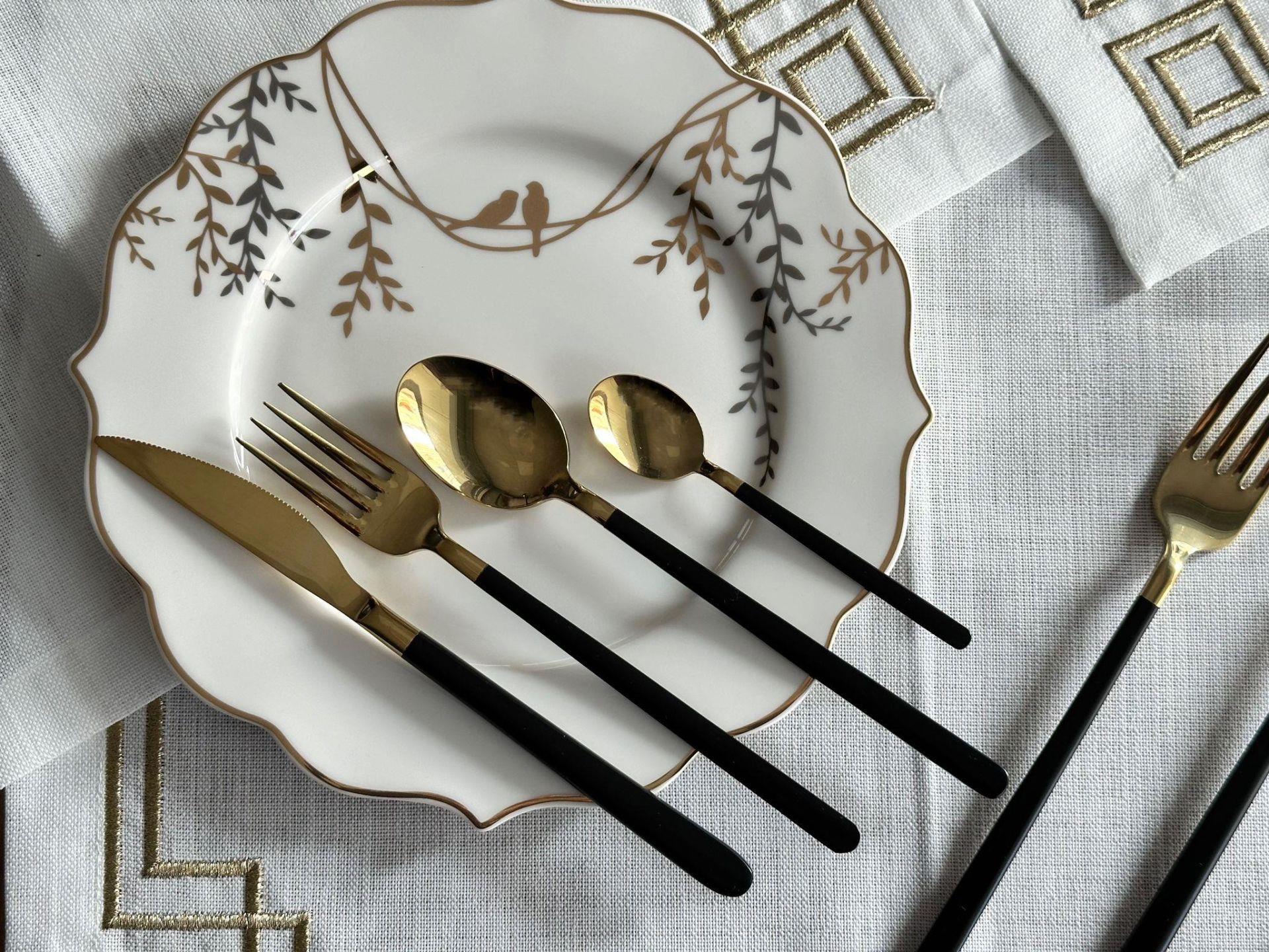 Allegra Black&Gold 42 Parça 6 Kişilik Çatal Kaşık Bıçak Seti