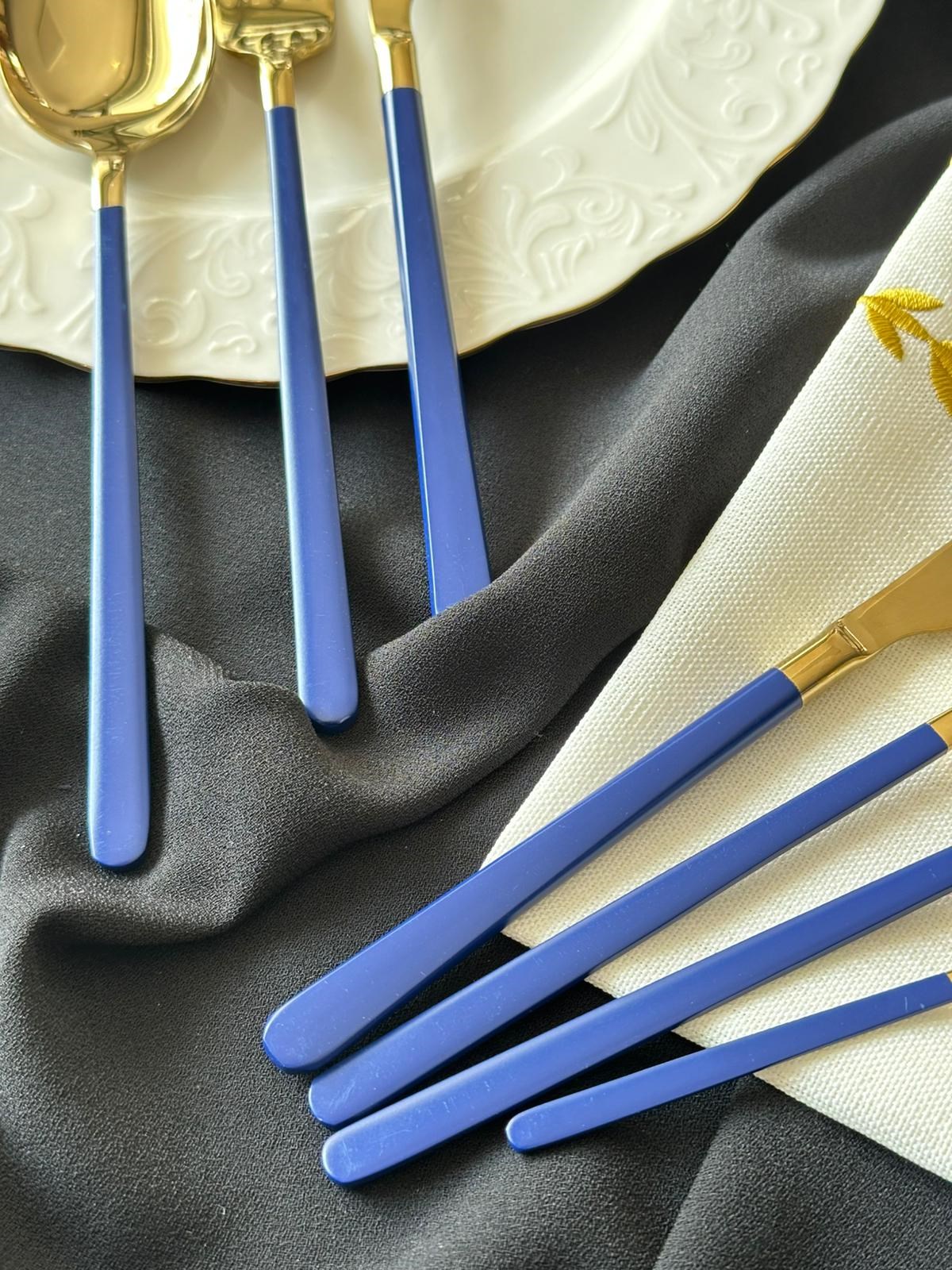 Allegra Blue&Gold 42 Parça 6 Kişilik Çatal Kaşık Bıçak Seti