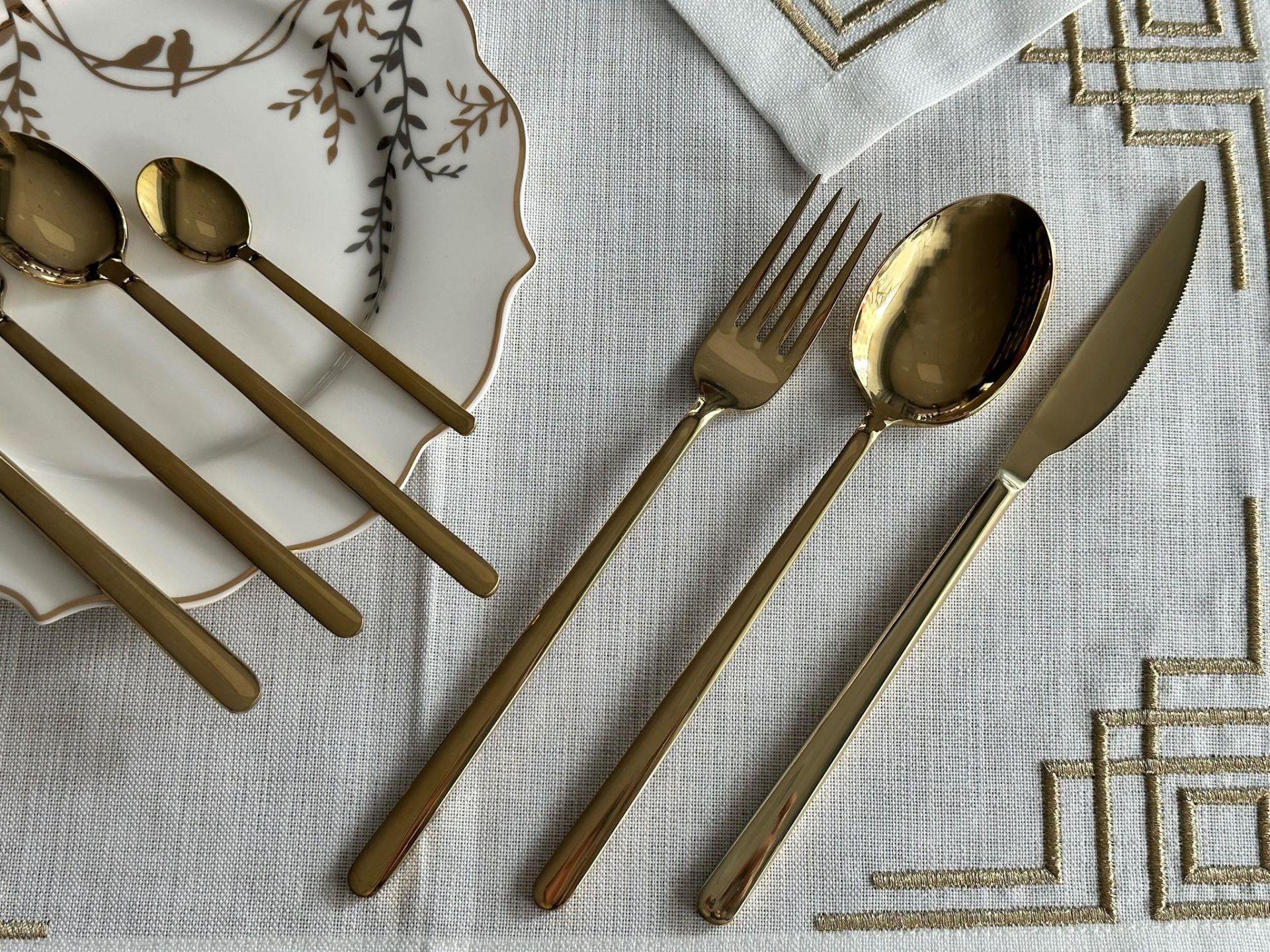 Allegra Titanyum Gold 42 Parça 6 Kişilik Çatal Kaşık Bıçak Seti