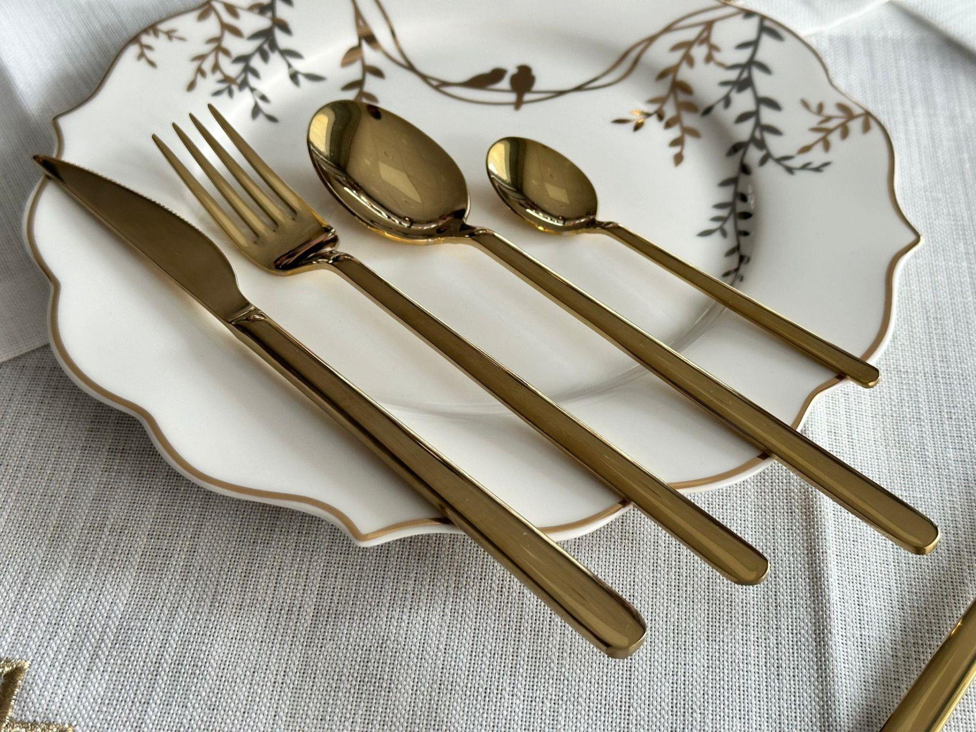 Allegra Titanyum Gold 42 Parça 6 Kişilik Çatal Kaşık Bıçak Seti