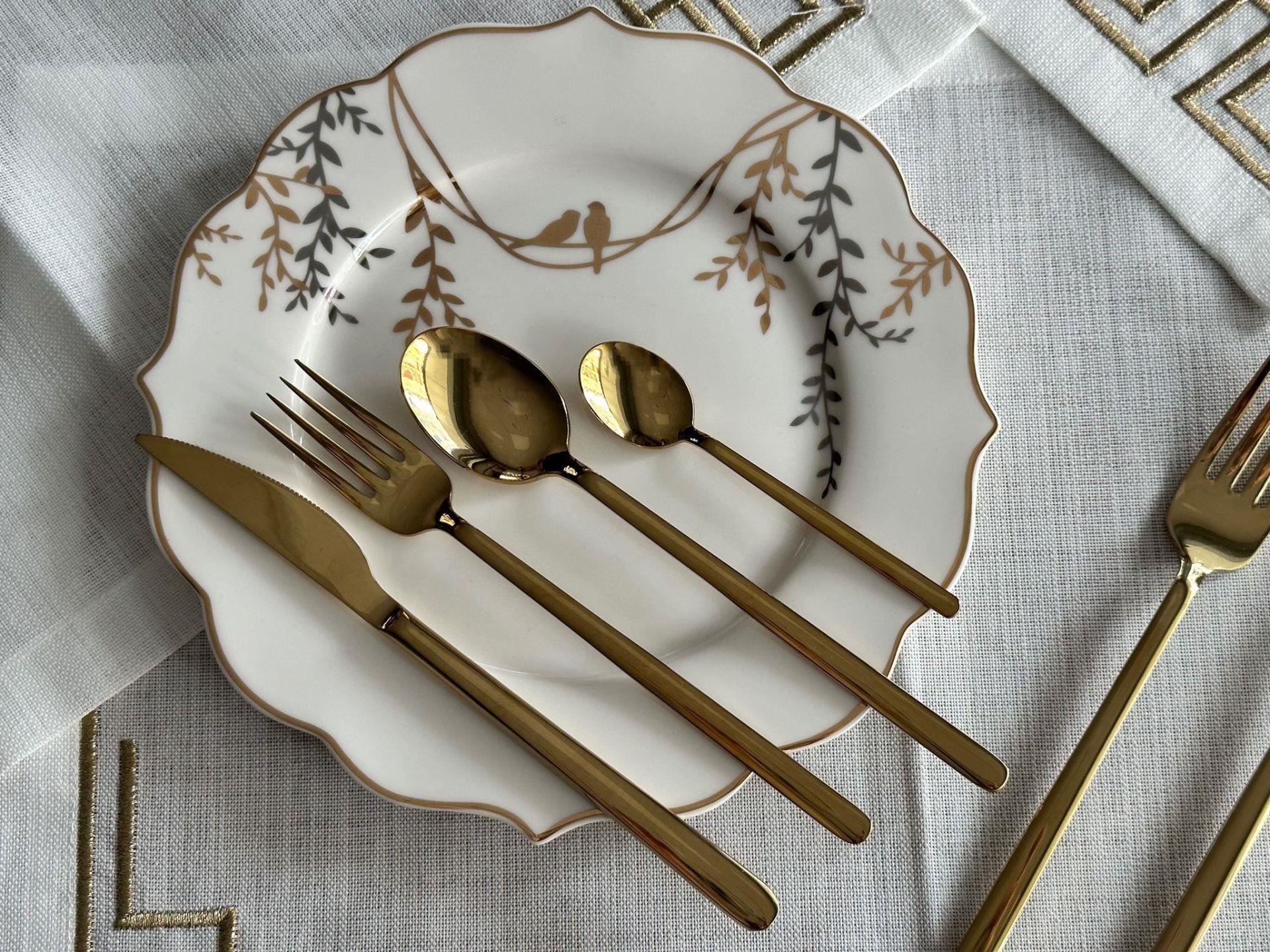 Allegra Titanyum Gold 42 Parça 6 Kişilik Çatal Kaşık Bıçak Seti