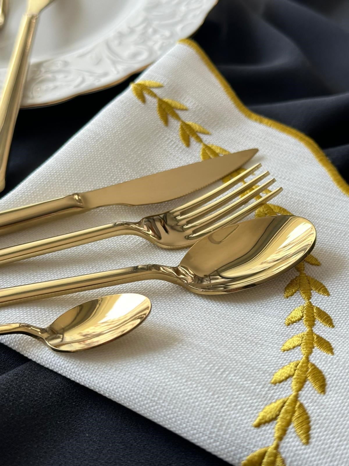 Allegra Titanyum Gold 42 Parça 6 Kişilik Çatal Kaşık Bıçak Seti