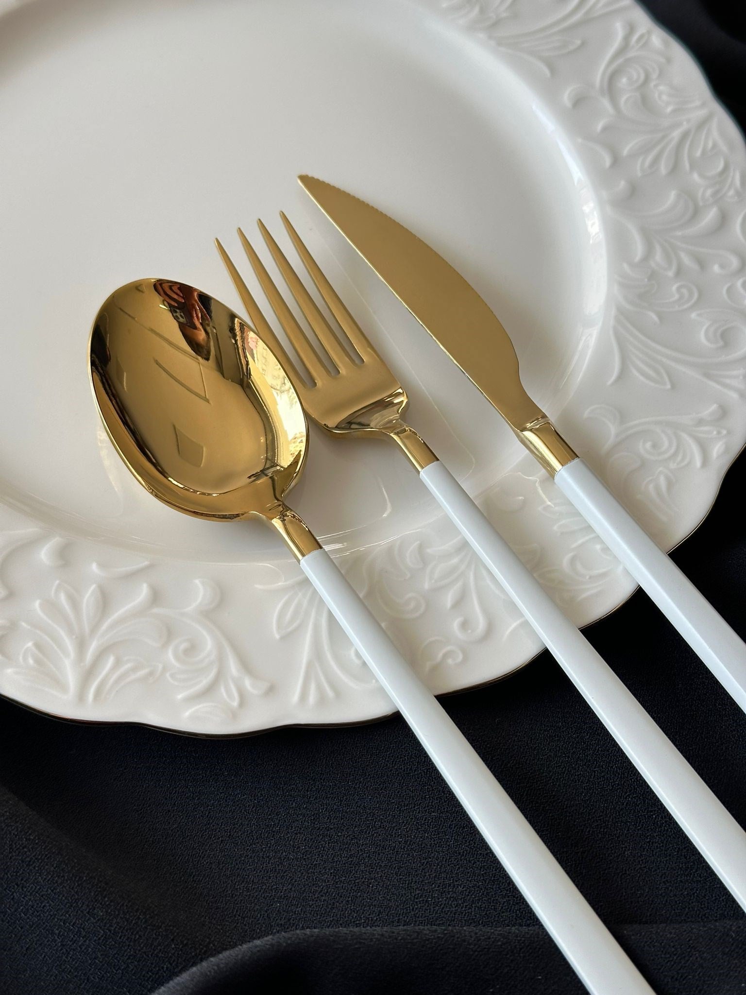 Allegra White&Gold 42 Parça 6 Kişilik Çatal Kaşık Bıçak Seti