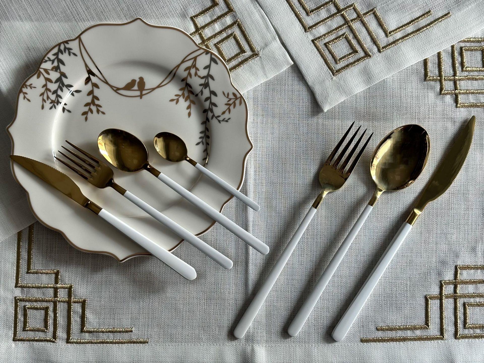 Allegra White&Gold 42 Parça 6 Kişilik Çatal Kaşık Bıçak Seti
