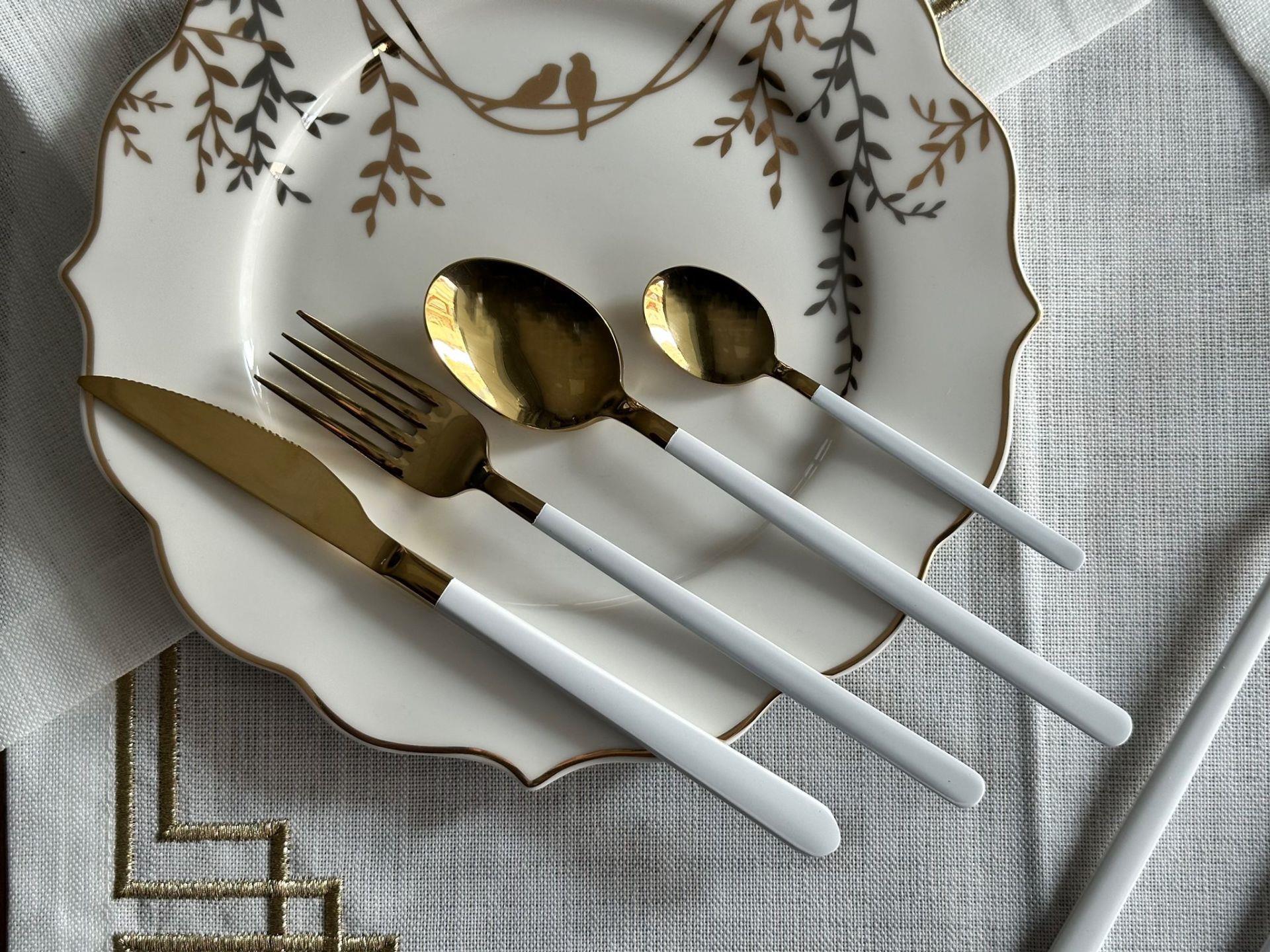 Allegra White&Gold 42 Parça 6 Kişilik Çatal Kaşık Bıçak Seti