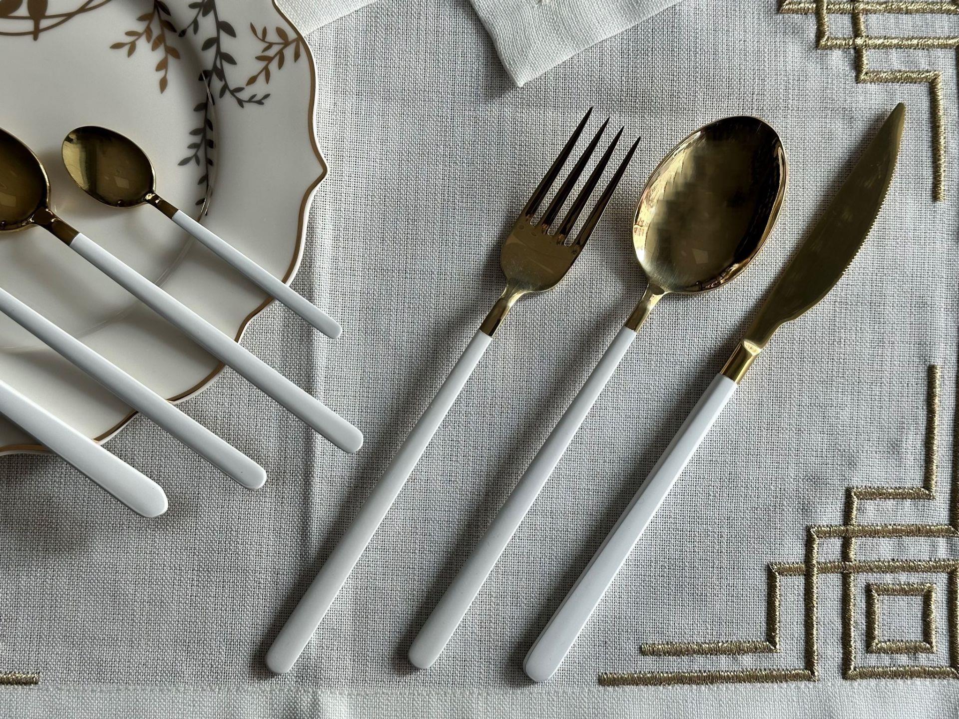 Allegra White&Gold 42 Parça 6 Kişilik Çatal Kaşık Bıçak Seti