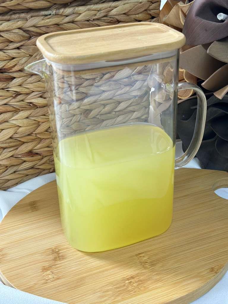 Bambu Kapaklı Cam Sürahi 1500Ml