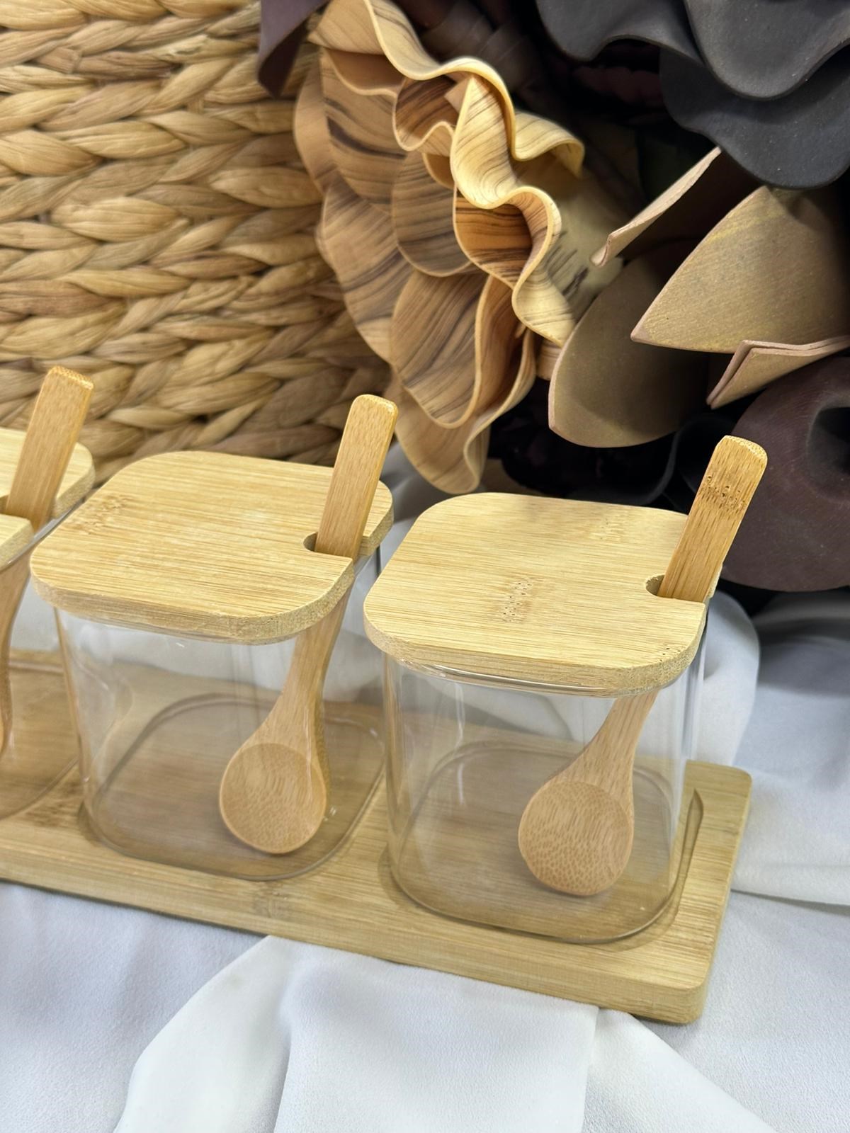 Bambu Kare Cam 3'lü Reçellik