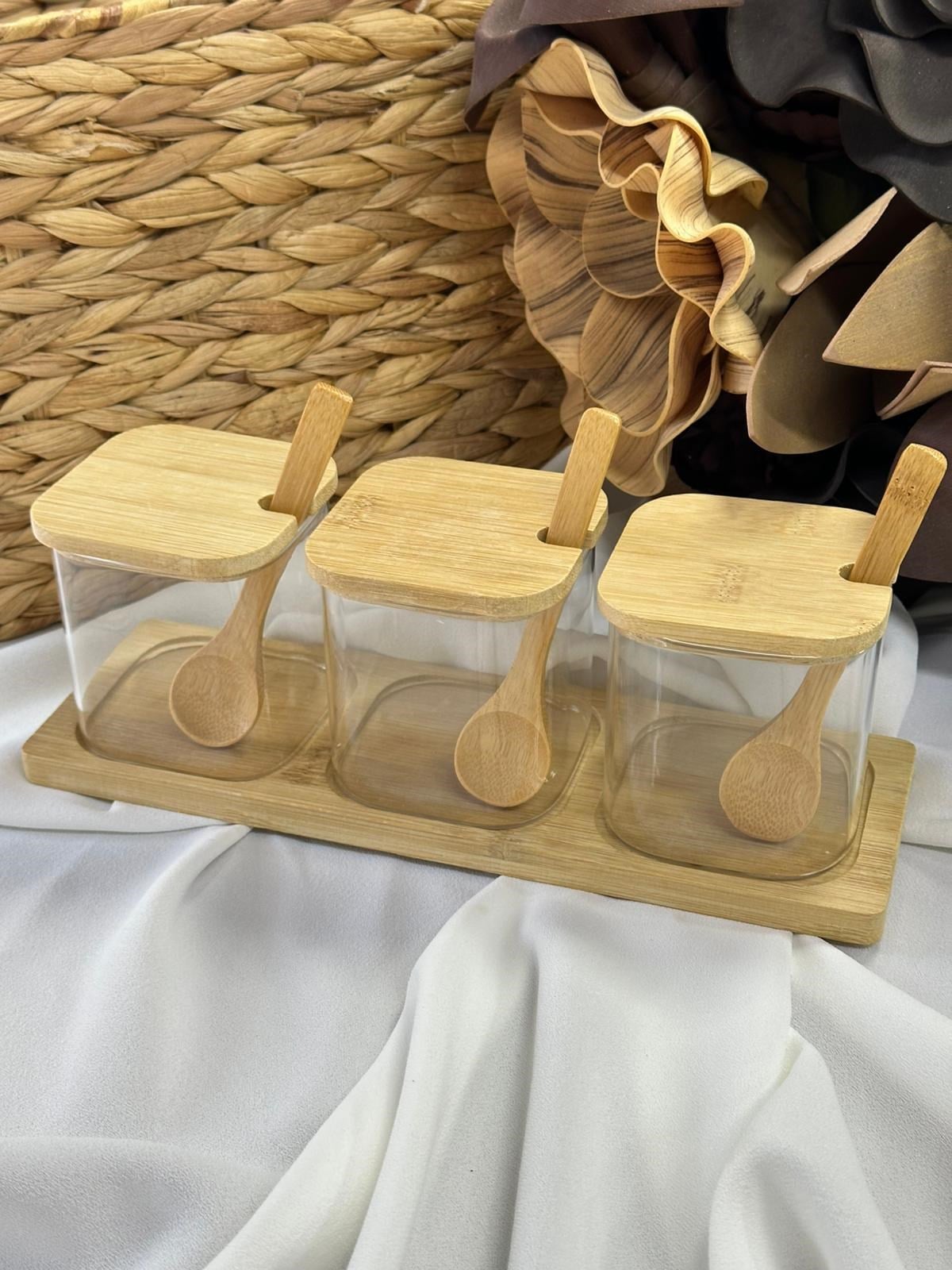 Bambu Kare Cam 3'lü Reçellik