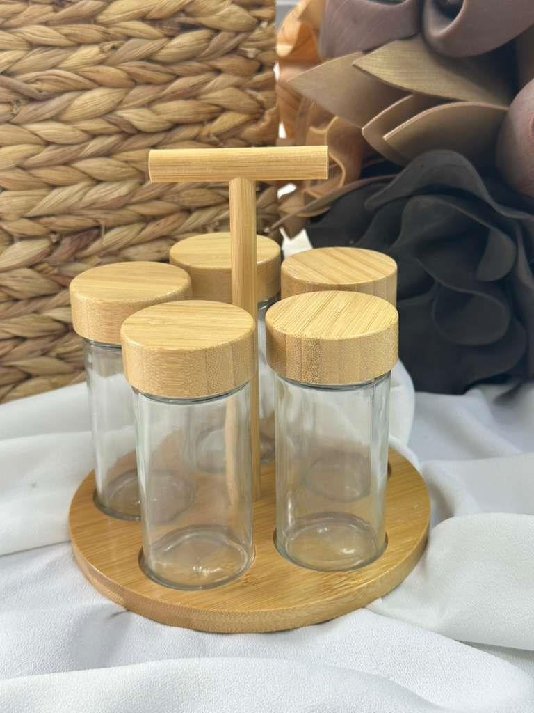 Bambu Standlı 5'li Baharatlık