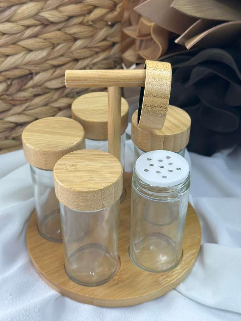 Bambu Standlı 5'li Baharatlık