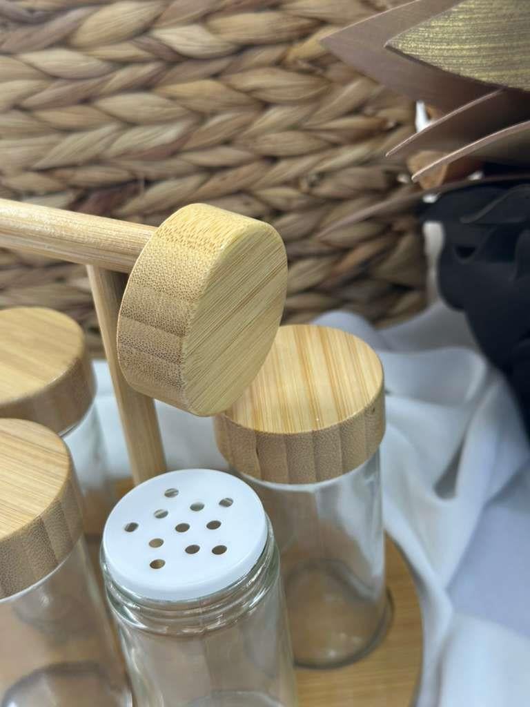 Bambu Standlı 5'li Baharatlık